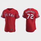 men's & youth Baseball Rangers Uniform #72 Jonathan Hernandez Jerseys Red Alternate Flex Game Shirts