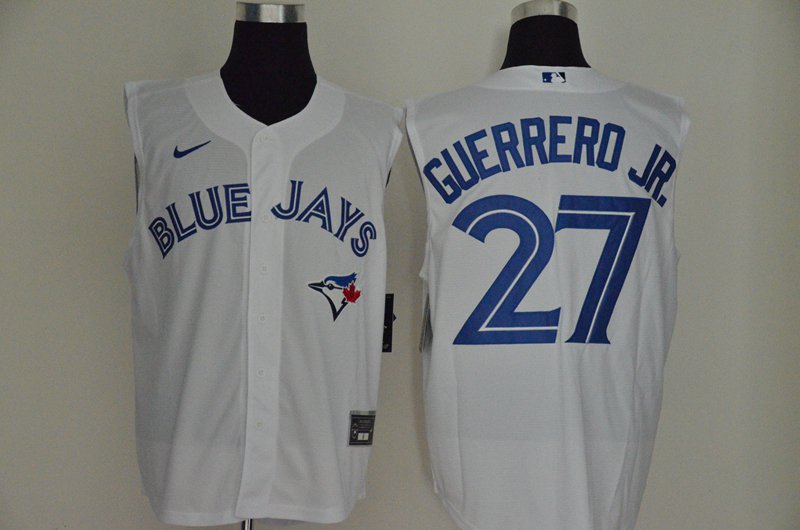 men's & youth Baseball Blue Jays Uniform #27 Vladimir Guerrero Jr. Jerseys White Sleeveless Shirts