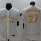 men's & youth Baseball Blue Jays Uniform #27 Vladimir Guerrero Jr. Jerseys White Golden Flex Shirts
