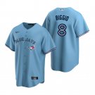 men's & youth Baseball Blue Jays Uniform #8 Cavan Biggio Jerseys Blue Alternate Team Game Shirts