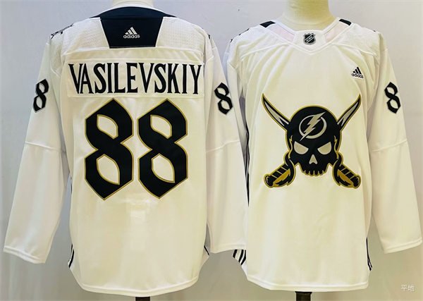 Andrei Vasileskiy #88 Tampa Bay Lightning White Gasparilla Jersey 2023