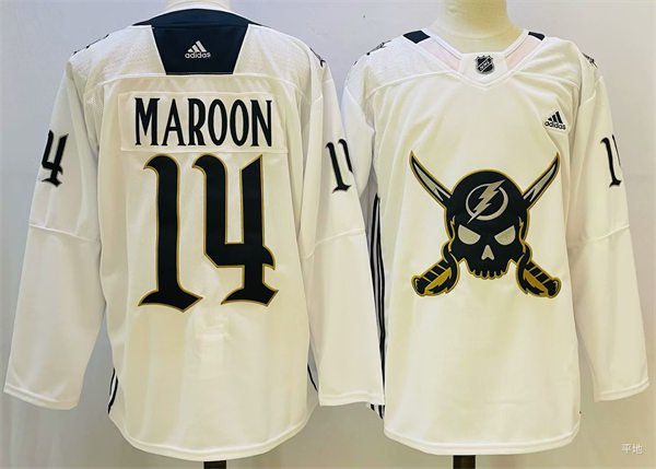 Patrick Maroon Lightning 2022 Pirate-themed Warmup Black Gasparilla  inspired Jersey 14 Jersey - Bluefink