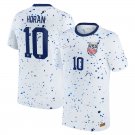 adults & kids Soccer USA Uniform #10 Lindsey Horan Jerseys 23/24 Home White Short Sleeve Fans Shirts