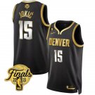 men's & youth Basketball Nuggets Uniform #15 Nikola Jokic Jerseys Black Gold 2023 Finals Shirts