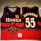 men's & youth Basketball Nuggets Uniform #55 Dikembe Mutombo Jerseys Red Throwback Classic Shirts