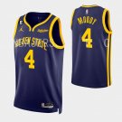 men's & youth Basketball Warriors Uniform #4 Moses Moody Jerseys 2023 Navy Statement Edition Shirts