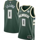 men's & youth Basketball Bucks Uniform #0 Damian Lillard Jerseys 2023 Green Icon Edition Shirts