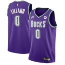 men's & youth Basketball Bucks Uniform #0 Damian Lillard Jerseys Purple 2023 Classic Edition Shirts