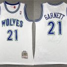 men's & youth Basketball Timberwolves Uniform #21 Kevin Garnett Jerseys White Retro Classics Shirts