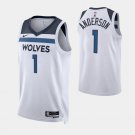 men's & youth Basketball Timberwolves Uniform #1 Kyle Anderson Jerseys White Association Shirts