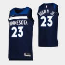 men's & youth Basketball Timberwolves Uniform #23 Troy Brown Jr. Jerseys 2023 Navy Icon Shirts