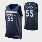 men's & youth Basketball Timberwolves Uniform #55 Luka Garza Jerseys 2023 Navy Icon Shirts