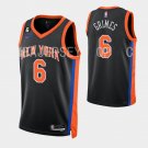 men's & youth Basketball Knicks Uniform #6 Quentin Grimes Jerseys 2023 City Edition Black Shirts