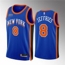 men's & youth Basketball Knicks Uniform #8 DaQuan Jeffries Jerseys 23/24 Blue City Edition Shirts