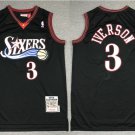 men's & youth Basketball 76ers Uniform #3 Allen Iverson Jerseys Black M&N Throwback Classics Shirts