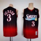 men's & youth Basketball 76ers Uniform #3 Allen Iverson Jerseys Black/Red M&N Classics Shirts
