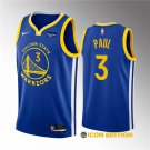 men's & youth Basketball Warriors Uniform #3 Chris Paul Jerseys 2023 Navy Icon Edition Shirts