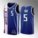 men's & youth Basketball Kings Uniform #5 De'Aaron Fox Jerseys Blue 23/24 City Edition Shirts