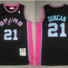 men's & youth Basketball Spurs Uniform #21 Tim Duncan Jerseys Black Pink Reload M&N Classic Shirts