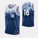 men's & youth Basketball Timberwolves Uniform #18 Shake Milton Jerseys Blue 2023/24 City Shirts