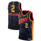 men's & youth Basketball Thunder Uniform #2 Shai Gilgeous-Alexander Jerseys 23/24 Black City Shirts