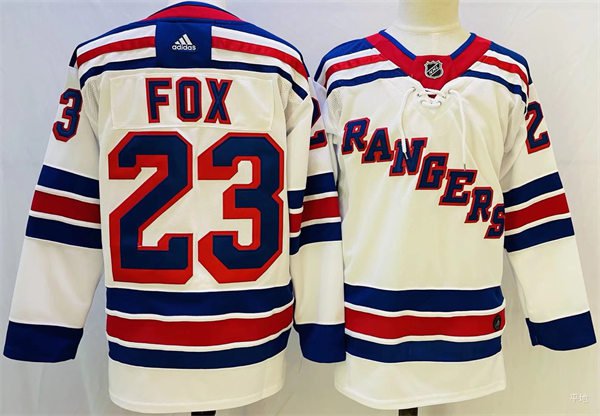 men's Ice Hockey NY Rangers Uniform #23 Adam Fox Jerseys White Away Team Game Player Shirts
