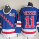 men's Ice Hockey NY Rangers Uniform #11 Mark Messier Jerseys Blue 75th Anniversary Throwback Shirts