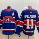 men's Ice Hockey Canadiens Uniform #11 Brendan Gallagher Jerseys Royal 2021 Reverse Retro Shirts