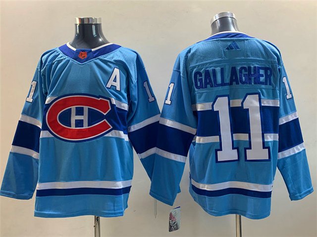 men's Ice Hockey Canadiens Uniform #11 Brendan Gallagher Jerseys Blue ...