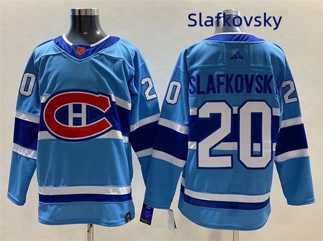 men's Ice Hockey Canadiens Uniform #20 Juraj Slafkovsky Jerseys Blue ...