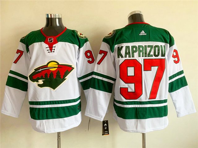 men's Ice Hockey Wild Uniform #97 Kirill Kaprizov Jerseys White Away Team Game Player Shirts