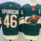 men's Ice Hockey Wild Uniform #46 Jared Spurgeon Jerseys Green Home Team Game Player Shirts