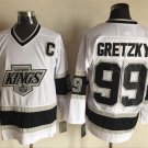 men's Ice Hockey LA Kings Uniform #99 Wayne Gretzky Jerseys 1993 Vintage White Throwback Shirts