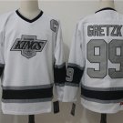 men's Ice Hockey LA Kings Uniform #99 Wayne Gretzky Jerseys 1993 Vintage White Throwback Shirts