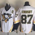 men's Ice Hockey Penguins Uniform #87 Sidney Crosby Jerseys 2002-03 Vintage White Throwback Shirts