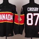 men's Ice Hockey Activewear Uniform #87 Sidney Crosby Jerseys Team Canada 100TH 2014 Black Shirts