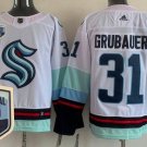 men's Ice Hockey Kraken Uniform #31 Philipp Grubauer Jerseys White 2021-22 Season Inaugural Shirts