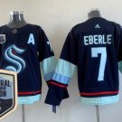 men's Ice Hockey Kraken Uniform #7 Jordan Eberle Jerseys Navy Home 2021-22 Season Inaugural Shirts
