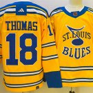 men's Ice Hockey SL Blues Uniform #18 Robert Thomas Jerseys Yellow Reverse Retro 2.0 Player Shirts