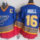 men's & youth Ice Hockey Blues Uniform #16 Brett Hull Jerseys 1995-96 Vintage Blue Throwback Shirts