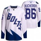 men's Hockey Lightning Uniform #86 Nikita Kucherov Jerseys 2022 White Stanley Cup Final Game Shirts