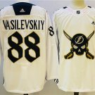 men's Hockey Lightning Uniform #88 Andrei Vasilevskiy Jerseys 2023 White Pirate Themed Warmup Shirts
