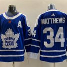 men's Ice Hockey Maple Leafs Uniform #34 Auston Matthews Jerseys Royal 22-23 Reverse Retro Shirts