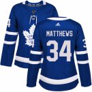 women's Ice Hockey Maple Leafs Uniform #34 Auston Matthews Jerseys Blue Home Player ladys Shirts