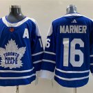 men's Ice Hockey Maple Leafs Uniform #16 Mitchell Marner Jerseys Royal 2022-23 Reverse Retro Shirts