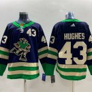men's Ice Hockey Canucks Uniform #43 Quinn Hughes Jerseys Navy 22-23 Reverse Retro Special Shirts