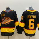 men's Ice Hockey Canucks Uniform #6 Brock Boeser Jerseys Black 50th Anniversary Flying Skate Shirts