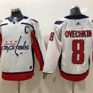 men's Ice Hockey Capitals Uniform #8 Alexander Ovechkin Jerseys White Away Team Game Player Shirt