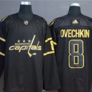 men's Ice Hockey Capitals Uniform #8 Alexander Ovechkin Jerseys Black Golden Edtion Shirt