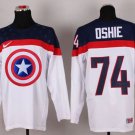 men's Ice Hockey Uniform #74 T. J. Oshie Jerseys Team USA Olympic White Captain America Shirts